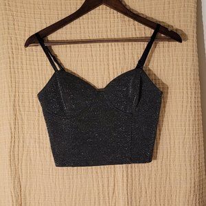 Forever 21 Black Shimmer Top Size M